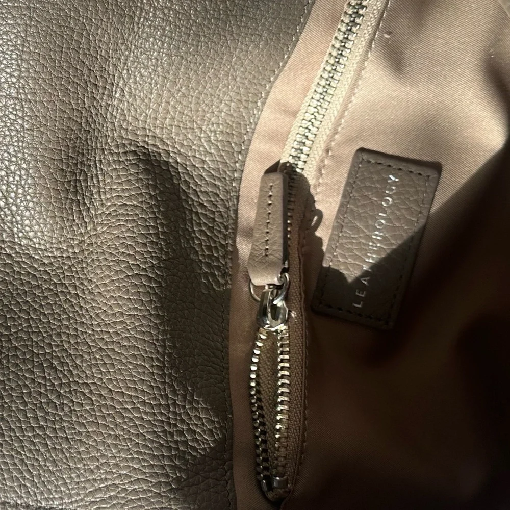 Classic Pebbled Leather Crossbody Bag in Taupe - Picture 2 of 3